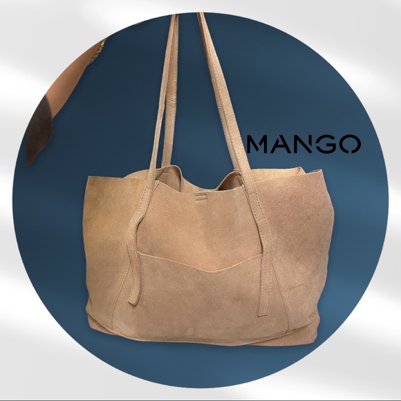 Mango Handbags - Mango suede shoppers bag